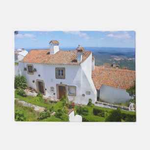 Watercolor Mediterranean house Doormat