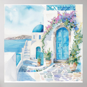 Watercolor Mediterranean Poster