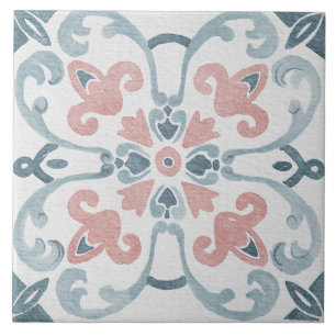 Watercolor Mediterranean Tile 