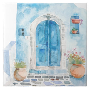 Watercolor Mediterranean  Tile