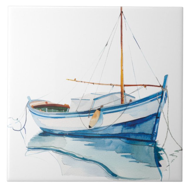 Watercolor Mediterranean  Tile (Front)
