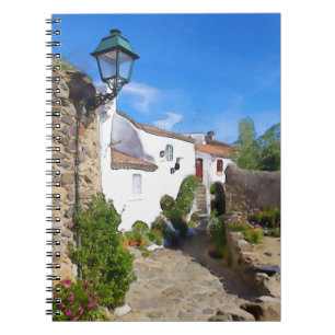Watercolor Mediterranean village Spiral Notebook