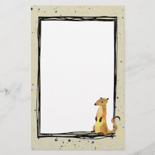 Watercolor Meerkat on a Beige Background Stationery