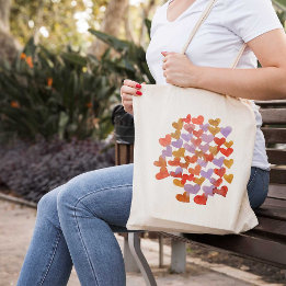 Watercolor melting hearts - retro tote bag