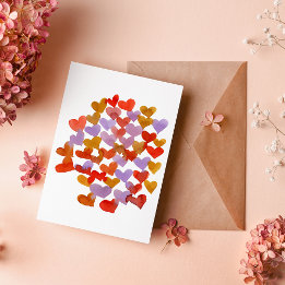 Watercolor melting hearts Valentine's Day Card