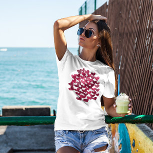 Watercolor melting hearts – viva magenta T-Shirt