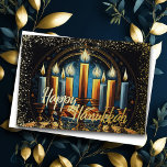 Watercolor Menorah Happy Hanukkah Holiday Card<br><div class="desc">Holiday themed items designed by Umua. Printed and shipped by Zazzle or their affiliates.</div>