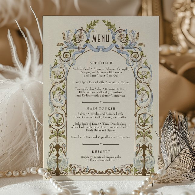 Watercolor Menu Card Victorian Royal Elegance (Creator Uploaded)
