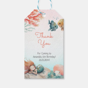 Watercolor Mermaid Birthday Party  Gift Tags