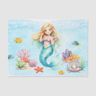 Watercolor Mermaid Birthday Tissue Paper