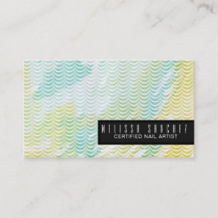Watercolor Mermaid Scales Salon Beauty Business Card