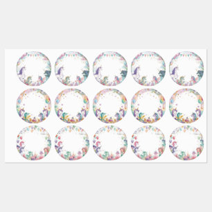 Watercolor Mermaid Unicorn Rainbow Birthday