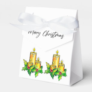 Watercolor Merry Christmas Favor Box