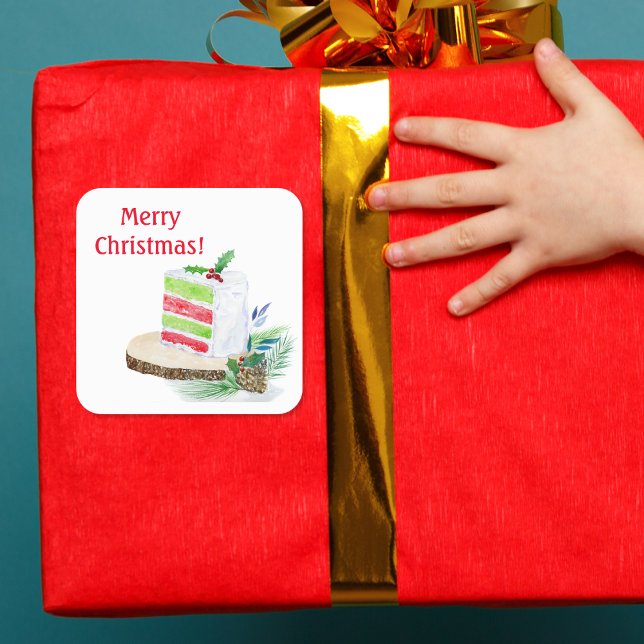 Watercolor Merry Christmas Layered Cake Stickers (Creator Uploaded)
