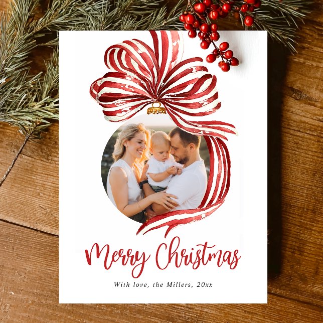 Watercolor Merry Christmas Red Holiday Postcard (Creator Uploaded)