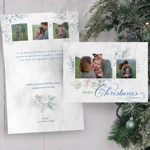 Watercolor Merry Christmas Script Juniper Photo Holiday Card