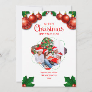 watercolor merry Christmas tree Holiday Card