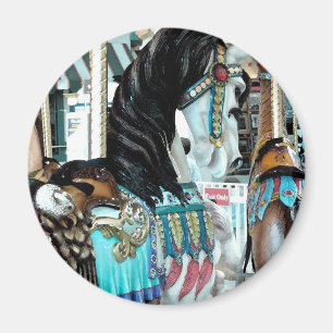 Watercolor Merry-Go-Round Horse Magnet