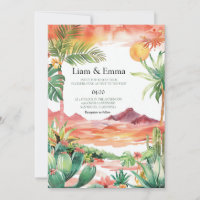 Watercolor Mexican Cactus Desert Wedding