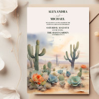 Watercolor Mexican Cactus Desert Wedding