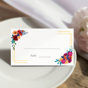 Watercolor Mexican Fiesta Floral Wedding Place Card