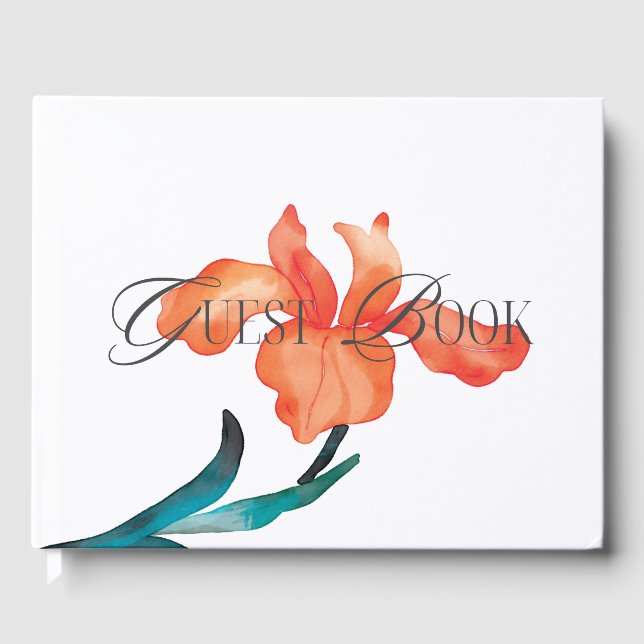 Watercolor Mexican Fiesta Flower Wedding Guest Book (Front)