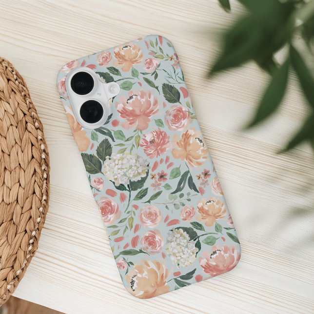 Watercolor Midsummer Floral Botanical Pattern iPhone 16 Case (Creator Uploaded)