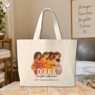 Watercolor Midwife ObGyn Birth Postpartum DOULA Large Tote Bag