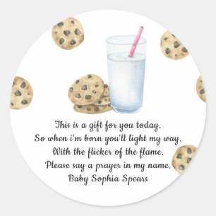 Watercolor Milk & Cookies Prayer Candle Label