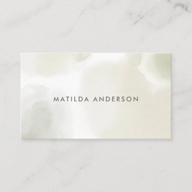 Watercolor minimal abstract natural elegant simple business card (Front)