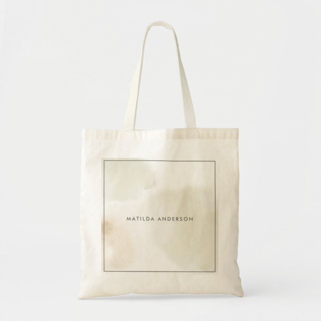 Watercolor minimal abstract natural elegant tote bag (Front)