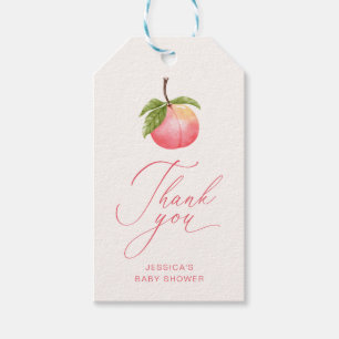 Watercolor Minimalist Peach Thank You Baby Shower Gift Tags