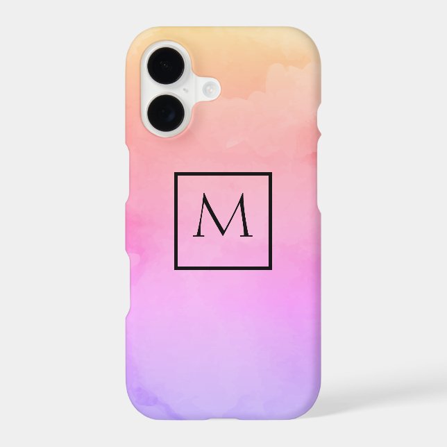Watercolor Minimalist Rectangle Monogram (Back)