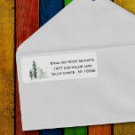 Watercolor Minimalistic Evergreen Tree Address<br><div class="desc">This design was created though digital art. It may be personalised in the area provide or customising by choosing the click to customise further option and changing the name, initials or words. You may also change the text colour and style or delete the text for an image only design. Contact...</div>