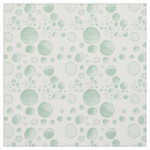 Watercolor Mint Bubble Dots Fabric