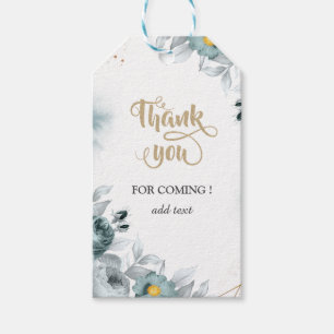 Watercolor Mint Green Roses Gift Tags