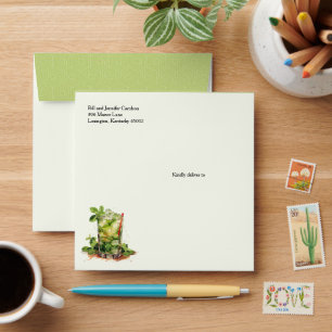 Watercolor Mint Julep Derby Envelope
