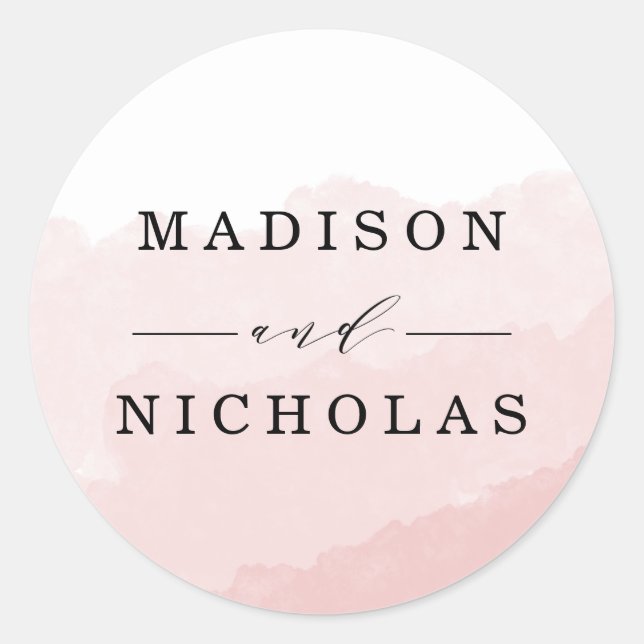 Watercolor Mist | Wedding Favour Stickers (Front)
