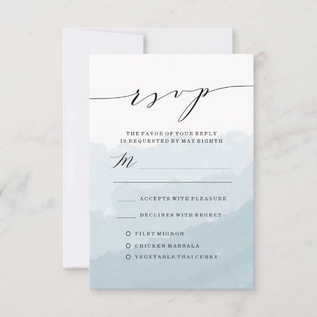 Watercolor Mist | Wedding RSVP Card (Front)