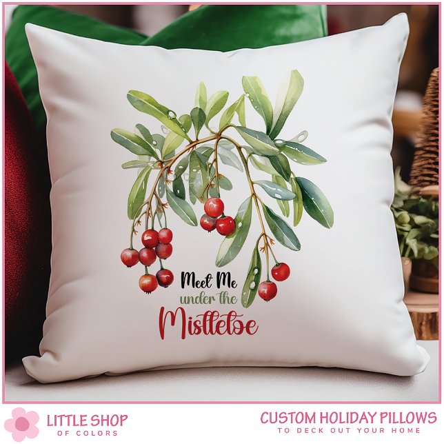 Watercolor Mistletoe Christmas Cushion (Creator Uploaded)