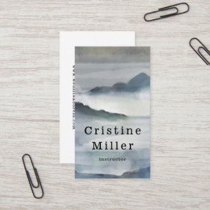 Watercolor misty mountains business card