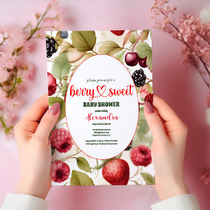 Watercolor Mixed Berries Summer Baby Shower Invitation