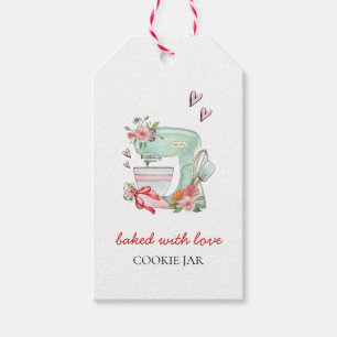 Watercolor Mixer "baked with love" Baking Gift Tags