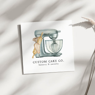 Watercolor Mixer Cake + Bakery Business Card