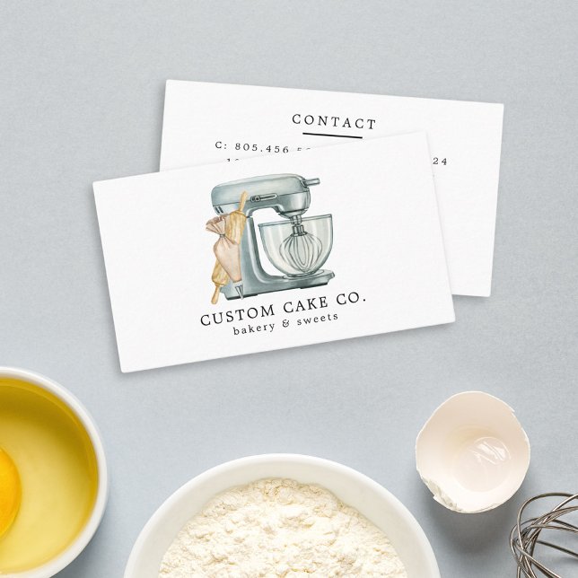 Watercolor Mixer Cake + Bakery Business Card (Creator Uploaded)