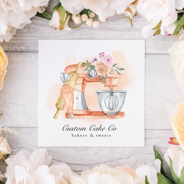 Watercolor Mixer Cake + Bakery Business Card (Creator Uploaded)