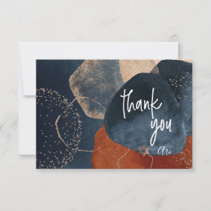 Watercolor Modern Abstract Mitzvah THANK YOU   Card