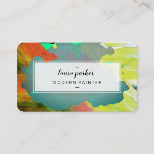Watercolor Modern Abstract Paint Artist Strokes Business Card