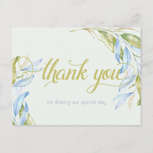 Watercolor Modern Boho Leafy Branches Postcard