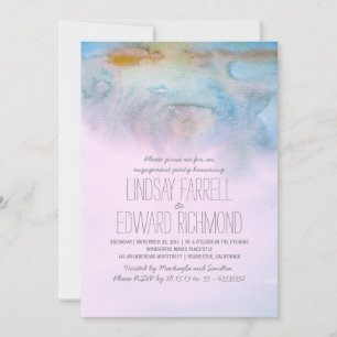 watercolor modern engagement party invitation